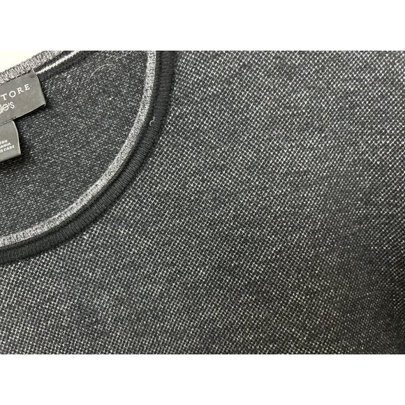 Bloomingdales Size Large Heather Gray Crewneck Sweater 100% Knit Cotton - Picture 7 of 8